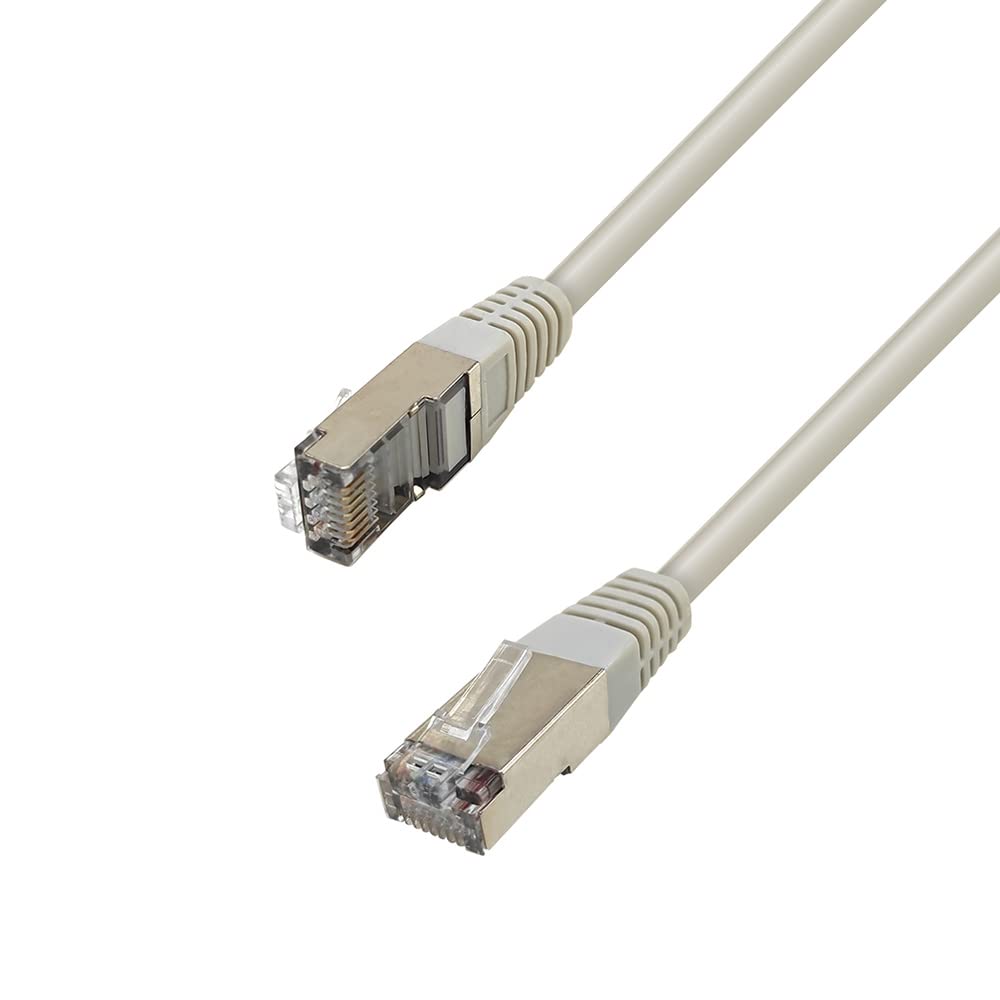 Waytex 32120 Câble Ethernet Réseau RJ45 Cat 5e FTP 100MHz Blindé - Compatible PC, Routeur, Modem, Switch Consoles de jeux, TV, amplificateur réseau – 20m, Gris