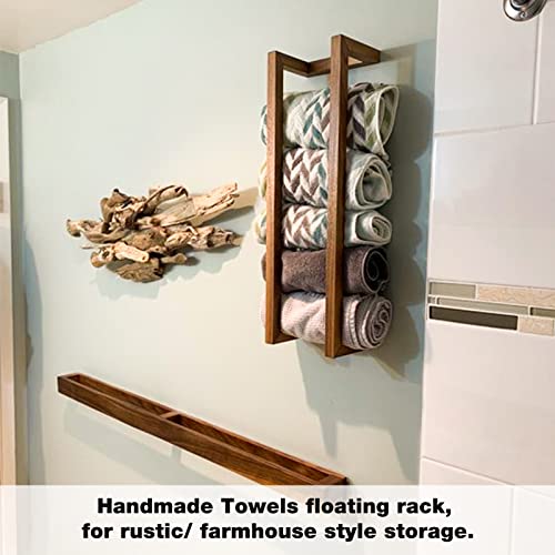 28'' Blanket Wall Rack, Solid Acacia Wood, Handmade Blanket Holder For Room Wall Mounted, Floating Blanket Storage & Display, Wall Decor For Home And Bedroom Organizer #TOP3