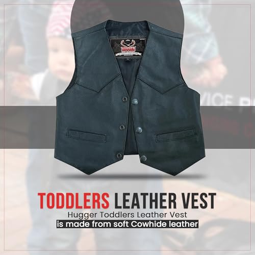 Hugger Kids Leather Vest Fashion Button Sleeveless Toddler's Tops Cute V Neck Jacket Waistcoat with Multiple Pockets4