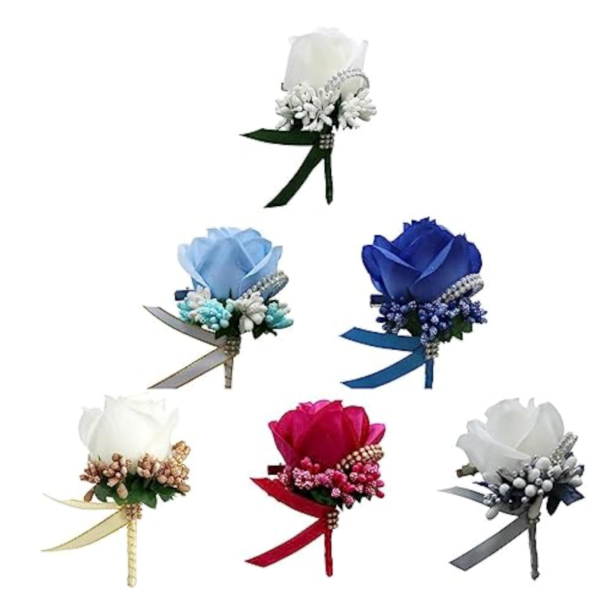 3x Stimulation Rose Flower Brooch Pin Wedding Corsage
