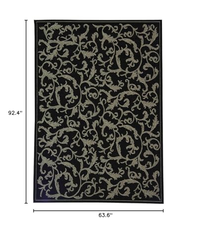 Tapete rectangular Safavieh 160x91 cm negro y arena miniatura 2