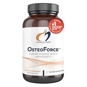 Designs for Health OsteoForce – Premium Bone Support Supplement – Highly Absorbable Nutrients Calcium Malate, Magnesium, Zinc Bisglycinate Chelate, Vitamins D + K – Non-GMO, Soy Free (120 Capsules)