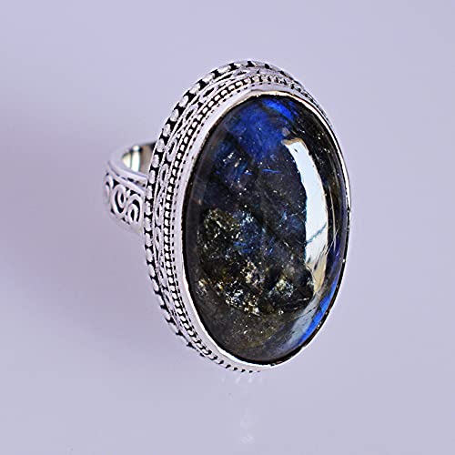 Bague labradorite véritable et argent sterling d'exception - 3