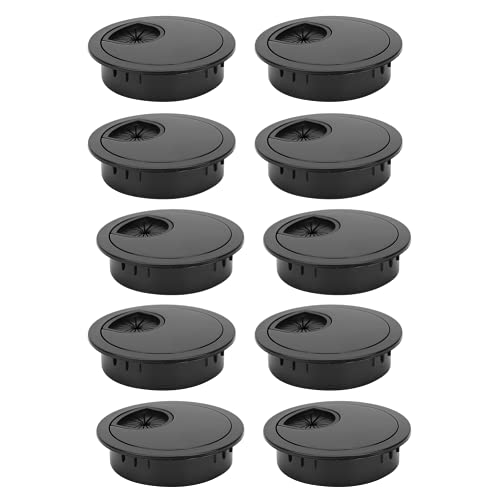 Shanrya Trou métallique pour ordinateur de bureau, trou en plastique facile à nettoyer, douille de câble exquise, convient pour la famille en plein air, les amis pour la table basse