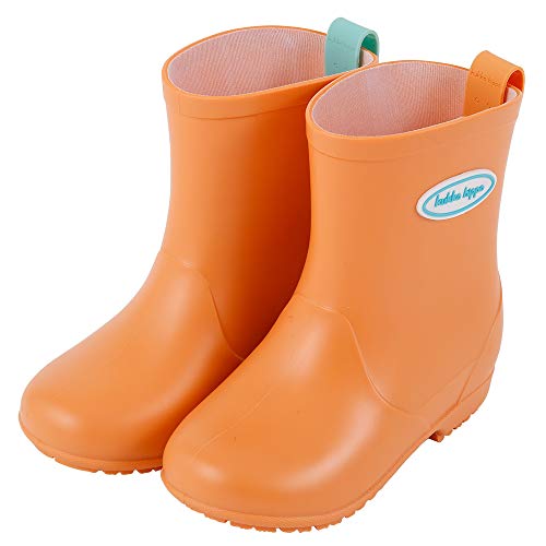 小川(Ogawa) キッズレインブーツ 子供 KIDS 男の子 女の子 男女兼用 14cm kukkahippo クッカヒッポ 無地 長靴 長ぐつ 反射材付き 安心 安全 左右色違いタグ付き オレンジ ORANGE 橙色 60200