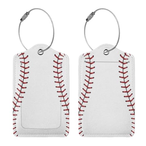 Vridoyt UJ50 2 Pcs Baseball Luggage Tag For Suitcase, Cute Baseball Tags Gifts For Players Fan Game Boys Men Women Kids Outdoor Sport Travel cover
