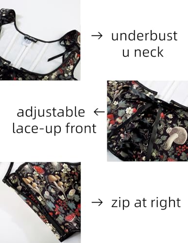 Image of Scarlet Darkness Women's Underbust Corset Top Renaissance Medieval Lace-up Boned Fairycore Pirate Corsets