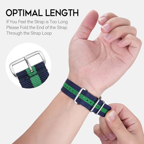 Image of TACTICAL FROG Nylon Watch Band 18mm 19 mm 20mm 22 mm 24 mm, Waterproof Military Watch Straps Replacement for Men Women, With Stainless Steel Buckle