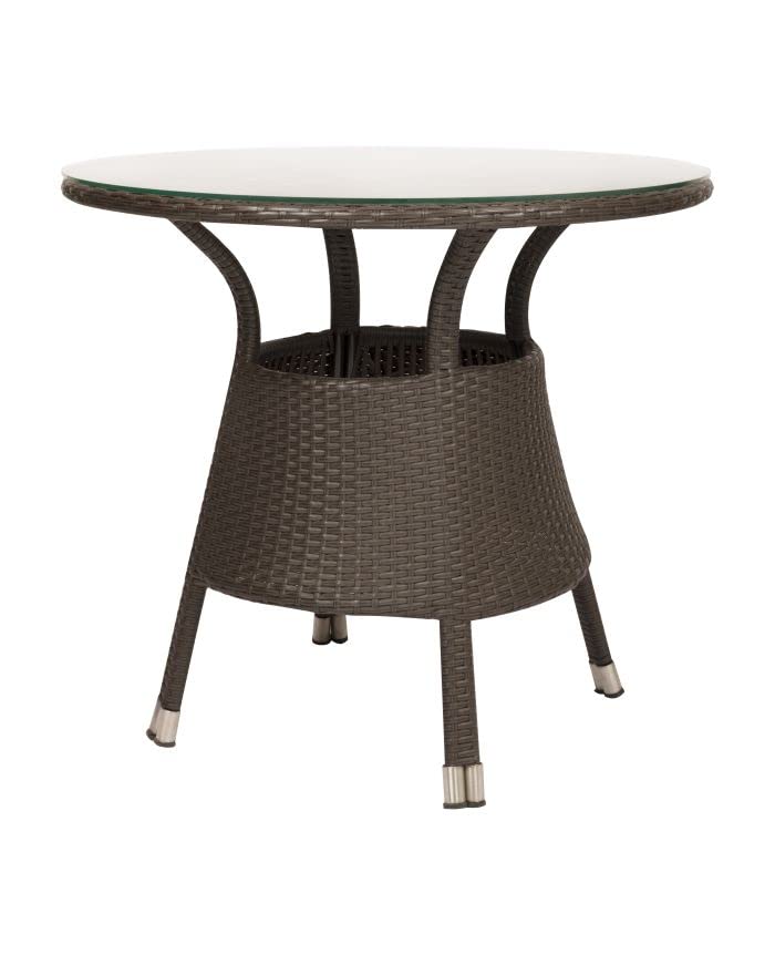 Urban Garden Patio Seating Chair and Table Set Outdoor Balcony Garden Coffee Table Set Furniture with 1 Square Table and 4 Chairs Set (Dark Brown) 2