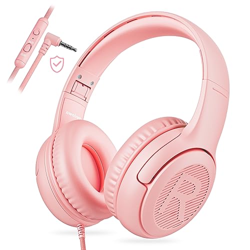 Kids Headphones with Microphone Foldable Stereo Tangle-Free...