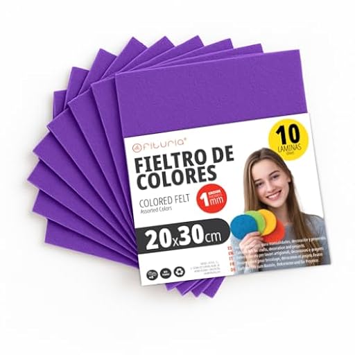 OFITURIA Fieltro para Manualidades DIY, Láminas de Tela de Colores Suaves y Flexibles para Costura, Patchwork, Proyectos Escolares, Arte Textil y Decoración 20x30cm (Morado, 10 uds) | Ya disponible en tu tienda friki favorita! En mundofriki.es! OFITURIA Fieltro para Manualidades DIY, Láminas de Tela de Colores Suaves y Flexibles para Costura, Patchwork, Proyectos Escolares, Arte Textil y Decoración 20x30cm (Morado, 10 uds) | Ya disponible en tu tienda friki favorita! En mundofriki.es!