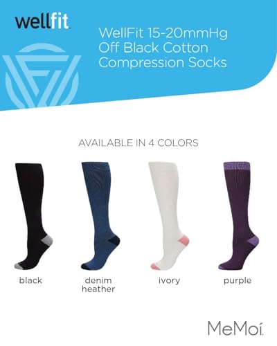 Wellfit Unisex Multi Striped Cotton Blend 15-20mmHg Graduated Compression Socks2