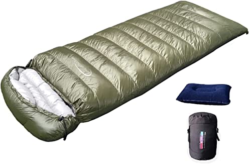 Fengzel Outdoor 寝袋 封筒型 高級ダウン詰め 足が出せる 連結可能 アウトドア 車中泊 暖かい シュラフ