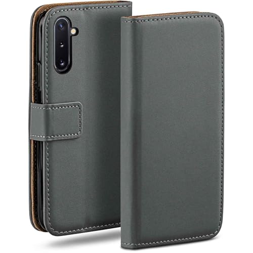 Funda libro Samsung Note10 moex ideal para viajes urbanos con cuero vegano antracita