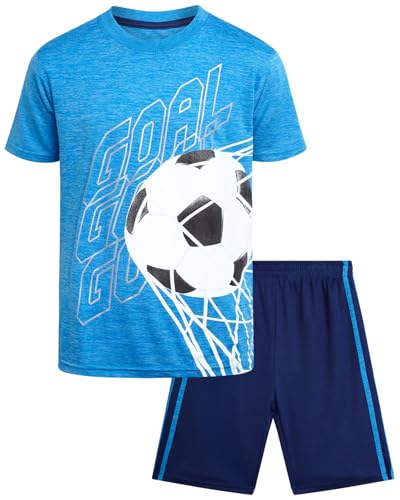 Image of Pro Athlete Active Boys Short Sets - 2 Piece Performance Crewneck Short Sleeve T-Shirt and Shorts Boys Athletic Sets (8-16)