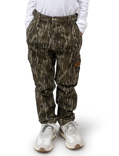 TrailCrest Youth Kids Camo Hunting Cargo Pants | 6 Pockets | Mossy Oak Break-Up Country™ (Improved Specs)