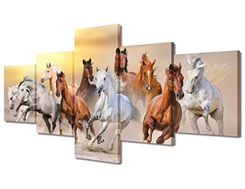 Impressions sur toile de chevaux qui courent pour grand salon et chambre cocooning
