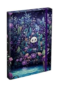 Baagl Heftbox für Schulranzen - Heftmappe A4 für Kinder mit Gummiband und Innenklappen - Sammelmappe, Sammelbox mit Gummizug für Jungen (Jungle Panda)