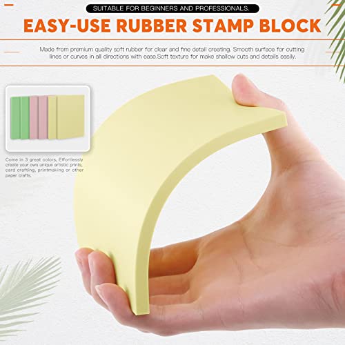 Rustark 12Pcs Rubber Stamp Making Kit With Stamp Block, Rubber Brayer Roller,Rubber And Wood Carving Cutting Tool, Block Printing Starter Tool Kit For Inking Blocks Carving And Printmaking #TOP2