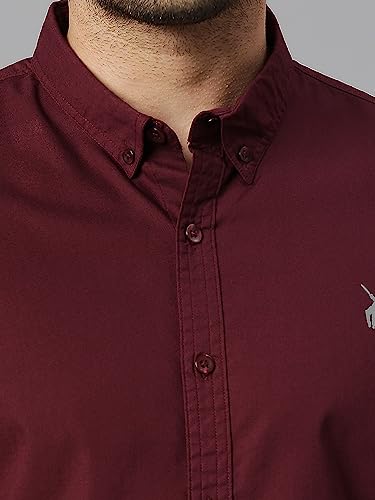 Image of Thomas Scott Men's Cricket Club Collection Classic Regular Fit Twill Shirt | 100% Cotton Long Sleeve Solid Shirt with Button Down Collar (Available in Plus Size)