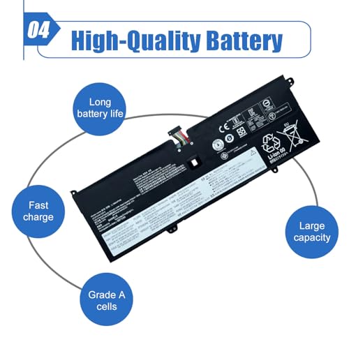 Image of 60Wh L18C4PH0 Laptop Battery Compatible with Lenovo Yoga C940-14 C940-14IIL 81Q9 Series Notebook L18M4PH0 2ICP5 /44 /129-2 7.68V 7820mAh