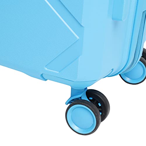 Image of SWISS MILITARY Star Hard Luggage Trolley Bag - 20 & 24Inch, Textured Durable Design, 360 Rotatable 8 Spinner Wheels, TSA Lock, Spacious & Lightweight Cabin Overnighter Bag, Stylish Light Blue Finish