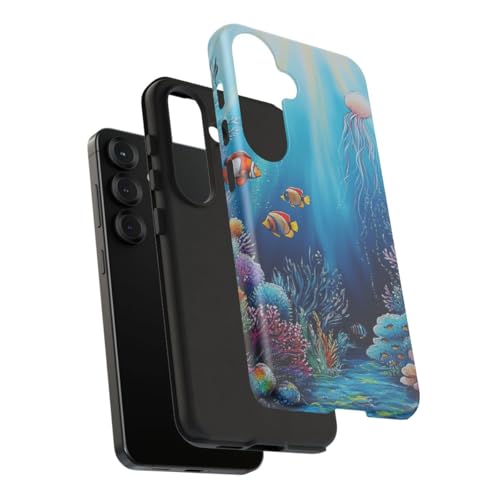 Coque Galaxy S25 rigide récif de corail bleu finition mate