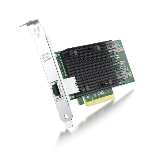 ipolex 10Gb Network Card Intel X540-T1 Ethernet Card PCI-E NIC, Single RJ45 Copper Port, with Intel X540-BT1 Controller, 2.1 X8, 10G PCI Express LAN Adapter NIC, Support Windows Server, Linux, Vmware