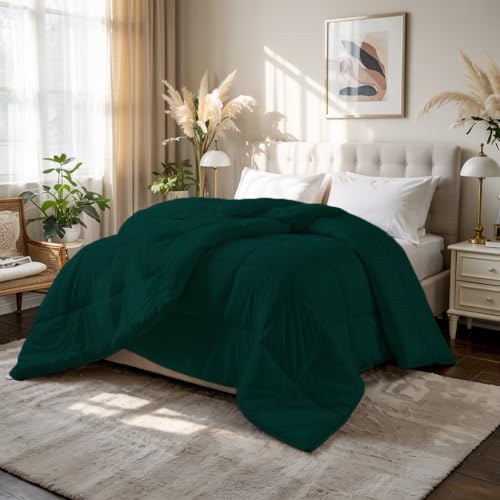 Image of Earthlycozy 500 GSM Premium Comforter - All-Season Down-Alternative, Lightweight, Breathable, Hypoallergenic and Machine Washable (Teal, Single)