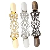 VANZACK 3個レトロ風毛衣夹 ピン付き衣類クリップ カーディガン留め具 レディース春物ウエストクリップ おしゃれな装飾バックル