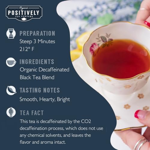 Image of Organic Positively Tea Company, Decaf English Breakfast, Loose Leaf, 4 Ounce