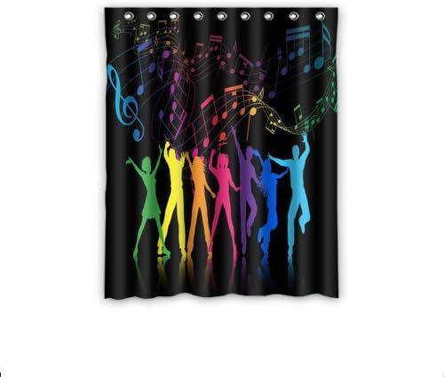 Shading Blackout Thermal Insulation Window Curtains Custom Colorful Music Notes Window Window Curtain 52" x 63" Inch - 1 Piece