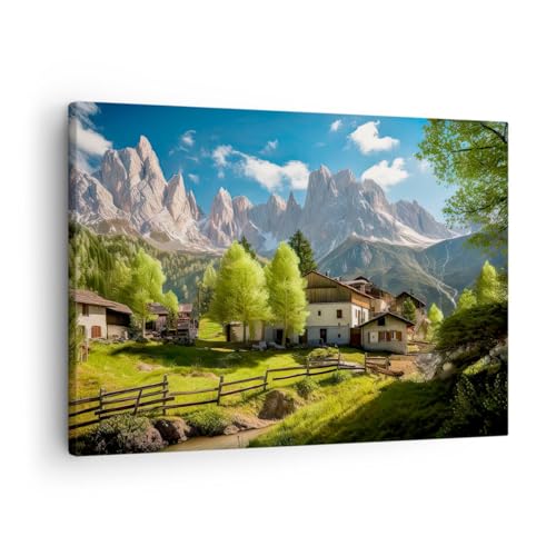 ARTTOR Lienzos decorativos Montañas Paisaje Alpes Cuadro Sobre Lienzo Moderno 70x50cm Cuadros Decoracion Salon Dormitorio Cocina Cuadros Pared Imágenes Wall Art Prints Decor Canvas AA70x50-5814