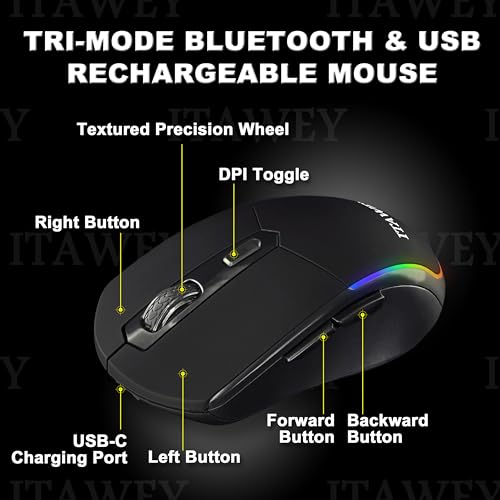 ITAWEY Bluetooth LED Mouse + Pad Combo - image 2