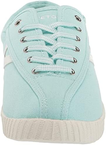 TRETORN Nyliteplus Canvas Sneakers Women's Lace-up Casual Tennis Shoes Classic Vintage Style, Mint White Striped Grosgrain, 7 | Image 1