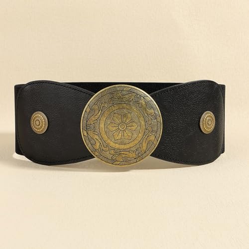 Stretchy Waist Chain Unique Buckle Wide Belt For Women Proms Stage And Club Party For Jeans Dresses3