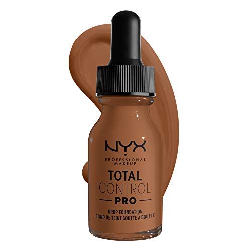 NYX Professional Makeup Total Control Pro Drop Fond de Teint Goutte à Goutte, Dosage Précis, Couvrance Modulable et Personnalisable, Formule Vegan, Fini Naturel, 13 ml, Teinte : Cappuccino