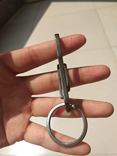 Alsmiley Stainless Steel Carabiner Clip Retractable Ring Set Keychain Quick Release Hooks For Men Women Silver #TOP5