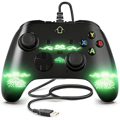 Wired X box 1 Controller with 3M Cable, USB PC Gamepad with Programming Buttons, Turbo, LED Light & Audio Jack, Firmware Upgrade Required for X box One Host