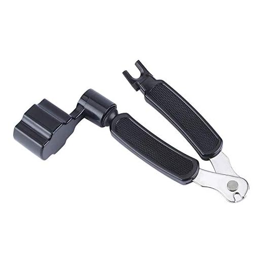 DODOMI Professional Guitar String Winder Cutter and Bridge Pin Puller, Guitar Repair Tool Functional 3 in 1 (Black)