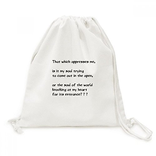 Sac à dos en toile avec cordon pour vos sorties urbaines Poetry Citation