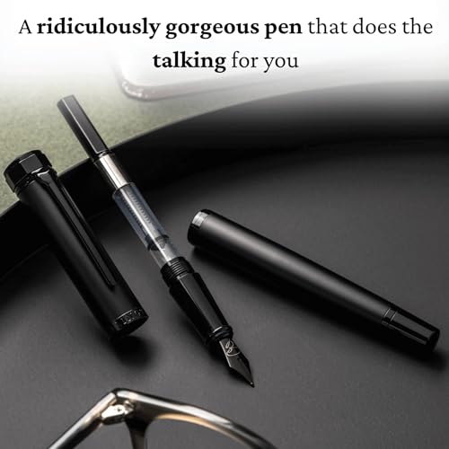 Image of Luxury Fountain Pen Set for Writing, Refillable Ink Converter, Gift Box