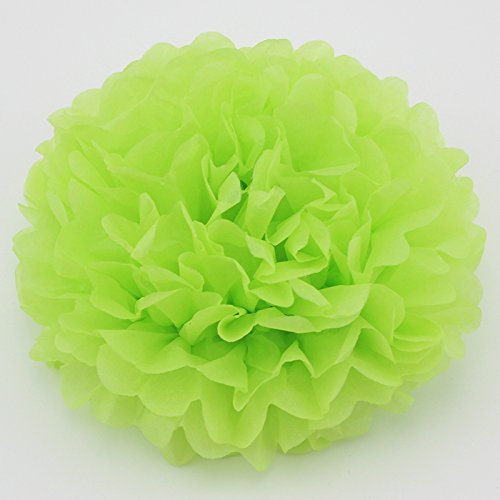 Art Craft Pom Poms Tissue Paper Flower 15Pcs 8 Inch 10 Inch 12 Inch Decorative Hanging Flower Balls Diy Paper Craft For Wedding Birthday Party Home Decorations (Green Set) #TOP1