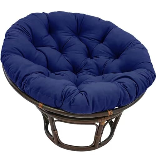 Kissen Papasan-Sessel Rattan-Sesselauflage Sesselkissen Gartenkissen Sitzkissen gesteppt mit Schlaufen Runde Dicke Sitzpolster für Rattanmöbel (Farbe: Blau 2, Größe: 40 * 40 cm)