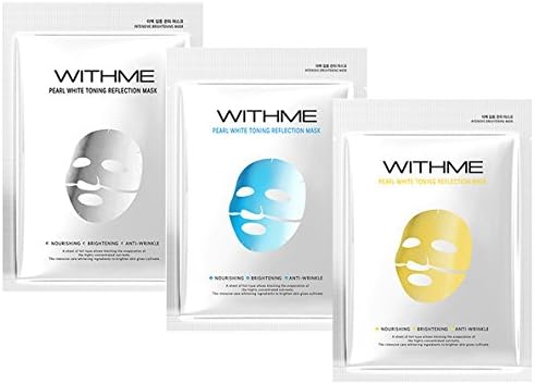 WITHME Pearl White + Aqua Marine + Snail Cream Mask (pack of 3) Premium Foil Firming Mask [K-beauty]