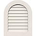 Ekena Millwork GVPRT28X3001DUN Round Top Gable Vent (33"W x 35"H Frame Size): Non-Functional, PVC Gable Vent w/ 1" x 4" Flat Trim Frame, 28"W x 30"H