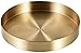 CXtech Vassio Rotondo in Ottone Vassoio Decorativo in Oro, Portacandele Vassoio Rotondo Lucido Vassoio Portaoggetti in Metallo per Casa Moderna Finita Ottone Opaco 22 x 3 cm