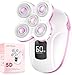 Electric Razors for Women, Rechargeable Rotary Painless Shaver for Legs Bikini Facial Hair Removal, Body Wet/Dry Razor Water Resistant Grooming Kit, Cordless Womens Trimmer for Grooming (Pink)