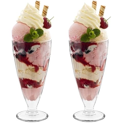 HEFTMAN Classic Ice Cream Sundae Glasses Set Cover