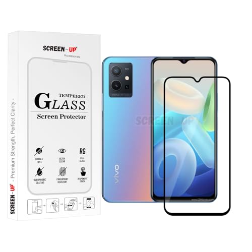 Image of ScreenUp Tempered Glass For vivo Y55s (2023) - Ultra Clear, 9H Scratch Resistant, Full Coverage, Easy Install Screen Protector